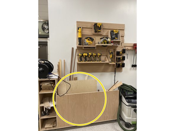 Place any and all scrap materials either in one of the bins at the back of the woodshop or by the DeWalt power tool wall, or keep for personal use.