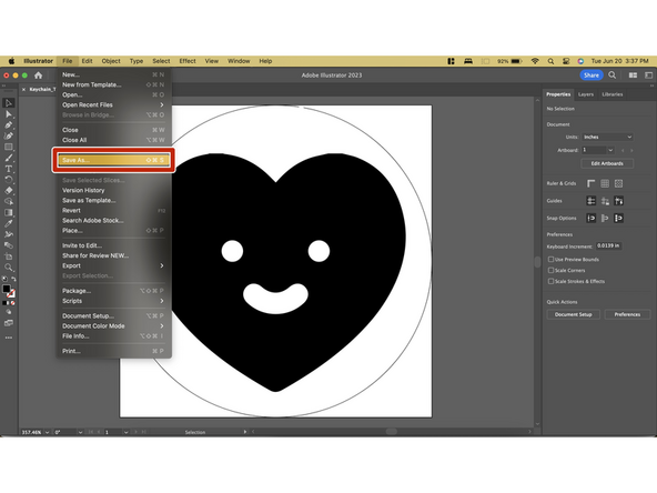 Once completed with the design, select File→Save As