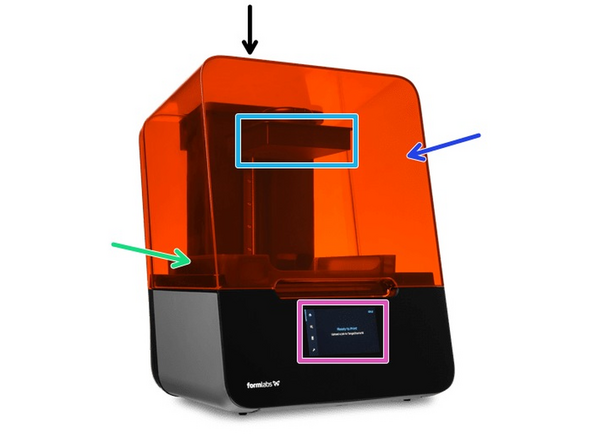 The Resin Tank sits in the base of the print chamber