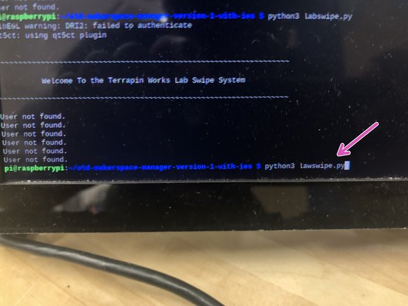 To restart, type in the command &quot;python3 labswipe.py&quot; and hit enter.