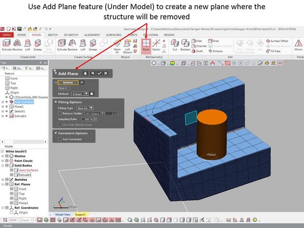 Geomagic Design X can be used for subtract a portion of an existing structure