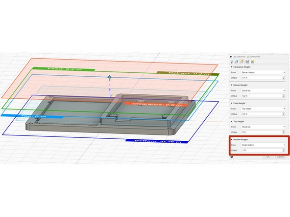 In the &quot;Heights&quot; tab, on the &quot;Bottom Height&quot; row, set the &quot;from&quot; to &quot;model bottom,&quot; and offset -.01&quot;.