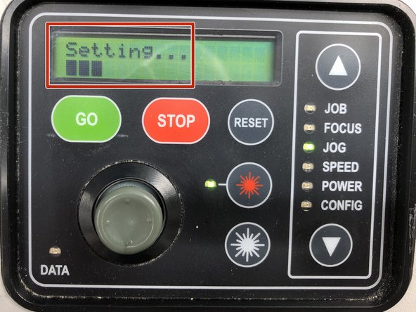 The screen will briefly show a &quot;setting&quot; prompt and returns to the &quot;JOB&quot; menu automatically .