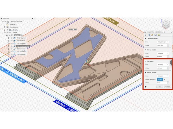 The Horizontal operation will cut all flat surfaces of the part to final dimension.