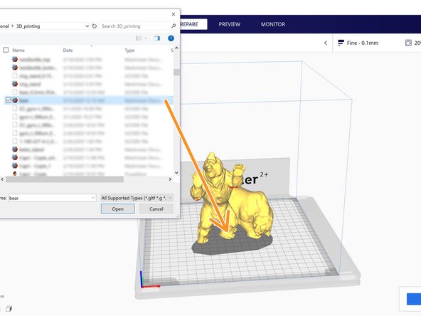 Click on the file icon in the top left to open a file browser window