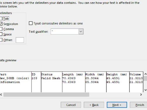 Select the Semicolon delimiter and then click Next.