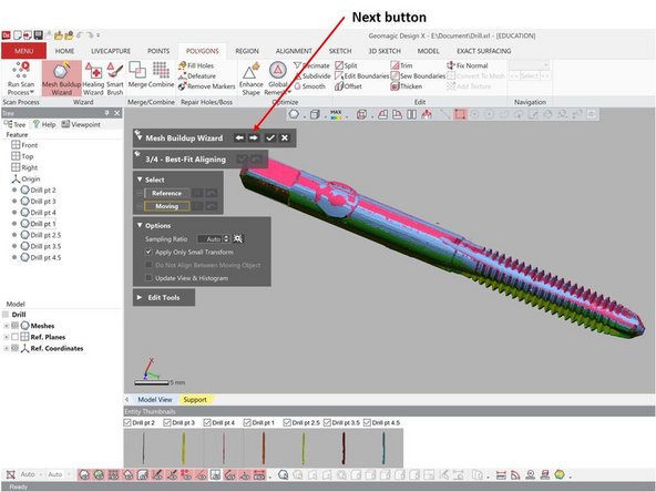 The third step is for Data Alignment. As you have done this before, you can just skip this step by hitting the next button (See the first figure)