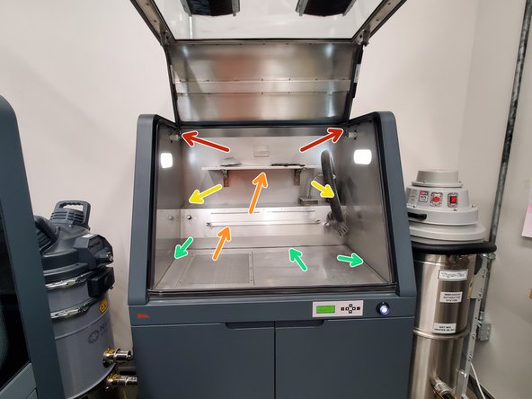 Vacuum all remaining surfaces, again working systematically