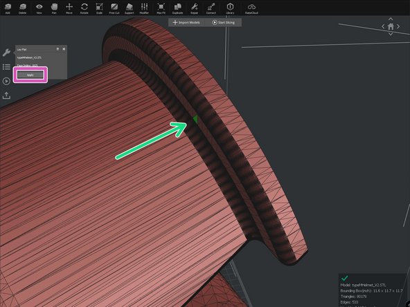 Select the model, then click on the &quot;Model&quot; tab