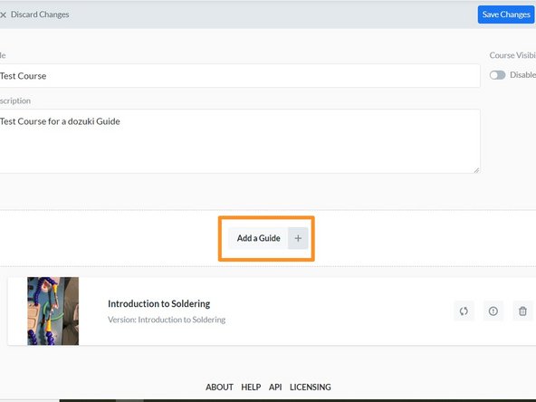 Guides can be added at any time to a course