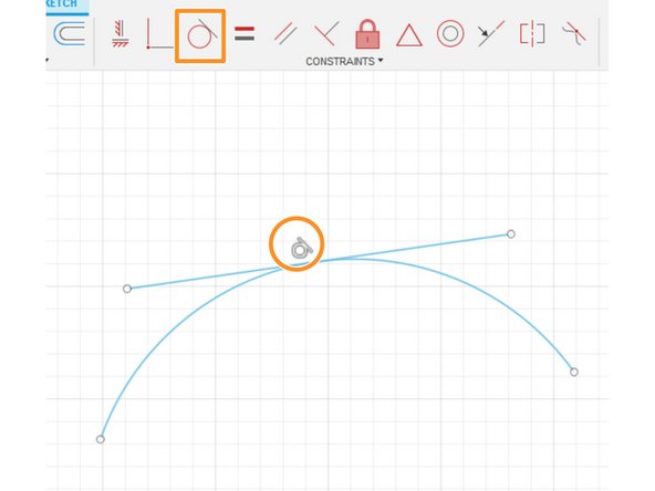 The concentric constraint ensures that two circles or curves have the same center point