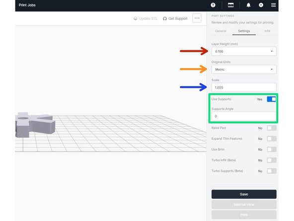 Input the desired layer height