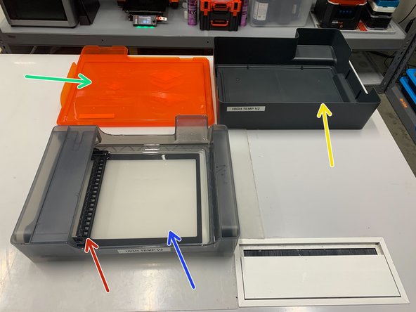 The Resin Tank is the flat container where the resin is fused to the build plate