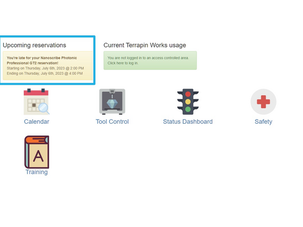 Once a reservation is created, you should be able to see the reservation from the home page.