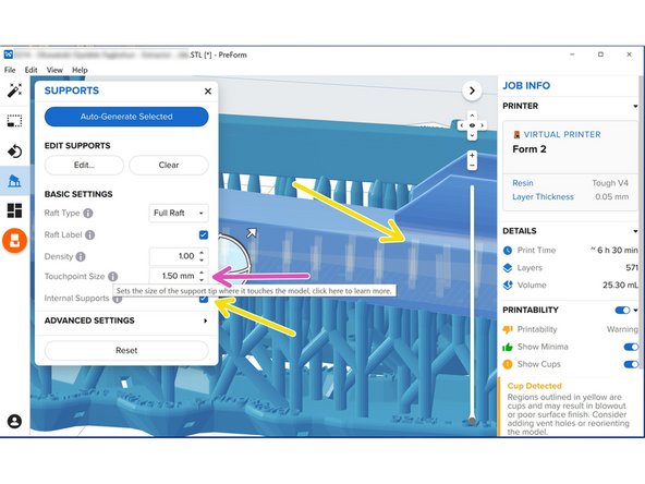 Make sure &quot;Full Raft&quot; is chosen and &quot;Raft Label&quot; is selected to print a label with the model name around the edge of the raft