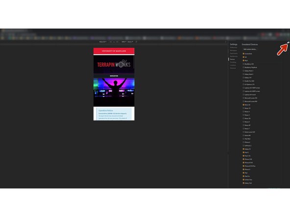 Close the Emulated Devices menu