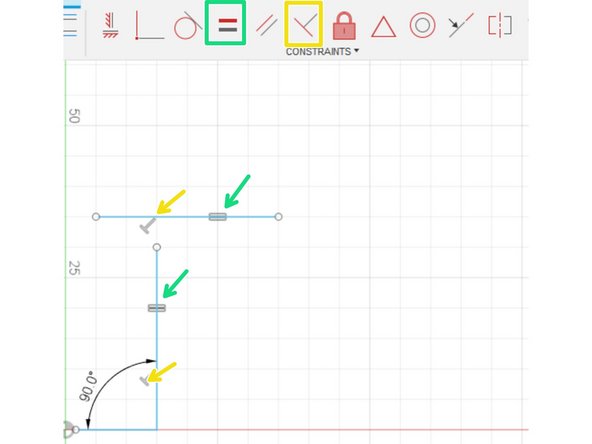 The co-linear constraint keeps two separate lines or points on the same axis