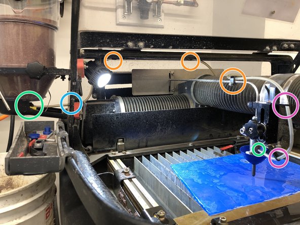 Every circle in the picture is a spot where the tube is attached.