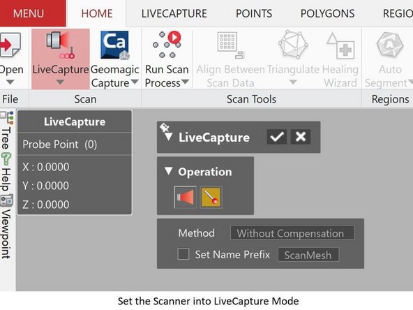Set the scan mode as LifeCapture to create Mesh/Point Cloud data