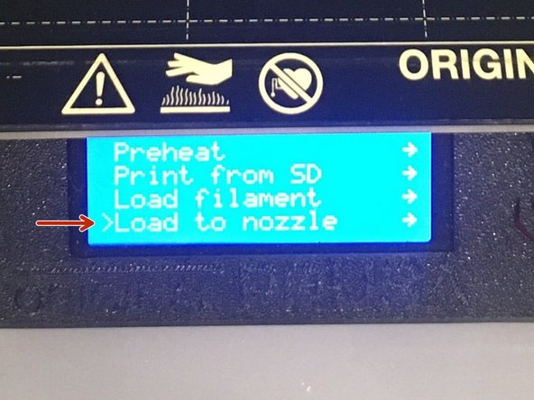 Select &quot;Load to Nozzle&quot;