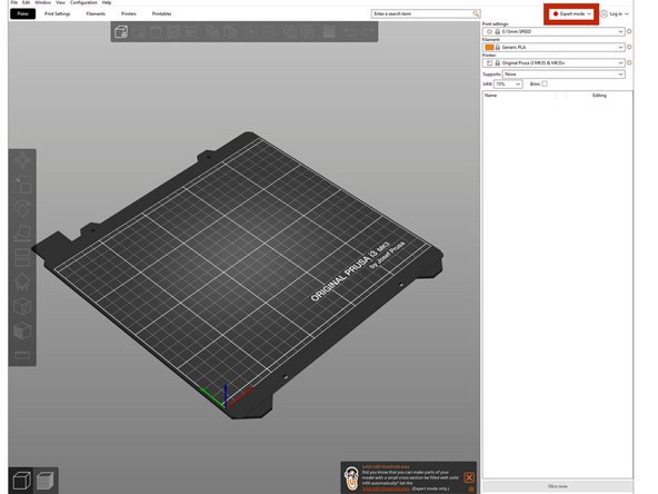 Switch the mode to &quot;Expert&quot; once set up