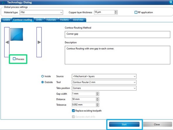 Set the primary tool as the 0.1mm micro cutter.