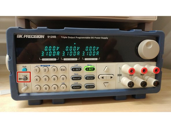 Cycle between channels using the grey Local button on the left side of the front panel