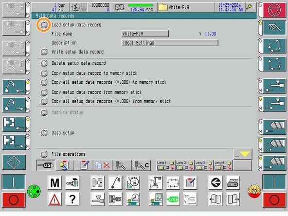 The system must be on the selector switch (top right of the screen) in order to load a file.
