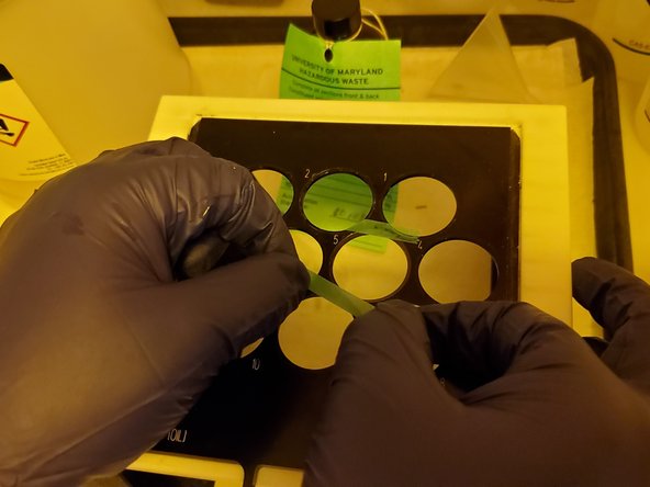 It is best to place the slides in the center position when possible, as it offers the most uniform transmission illumination.