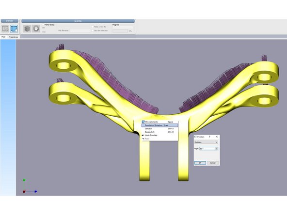 Select the part by left clicking on it. Right click on the part. Select Translation Rotation Scale.