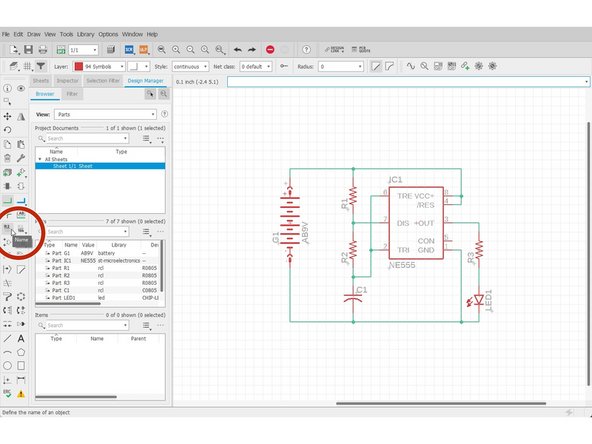 It is important to label parts and nets so that you have the necessary information to make decisions when routing parts.