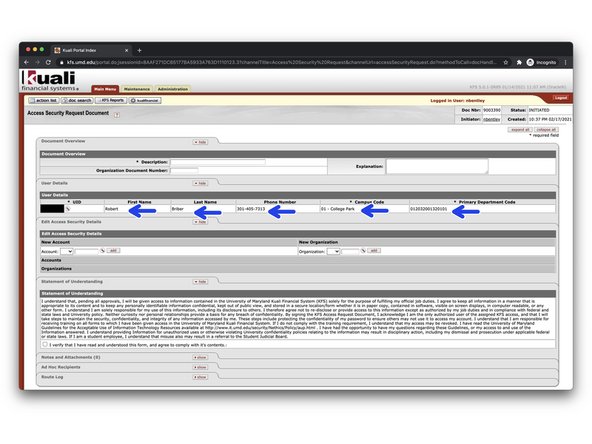In the box labeled UID, click the magnifying glass to open the lookup screen.
