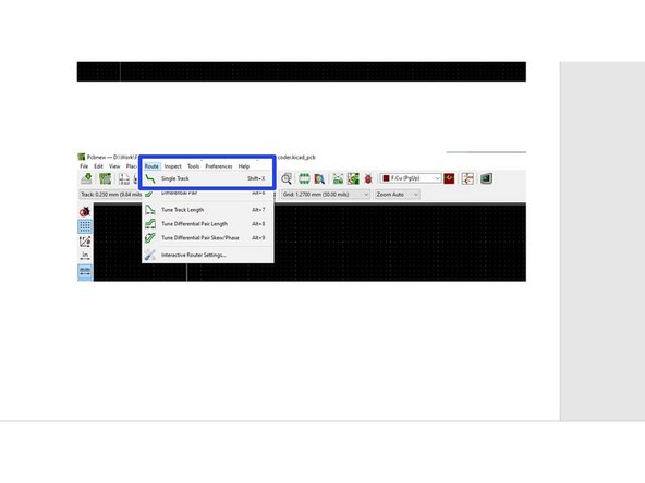To route traces, select Route -&gt; Single Track.