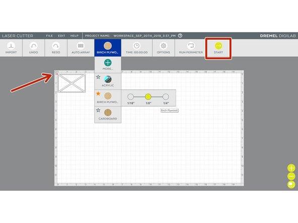 Check the file is placed in the top left corner.