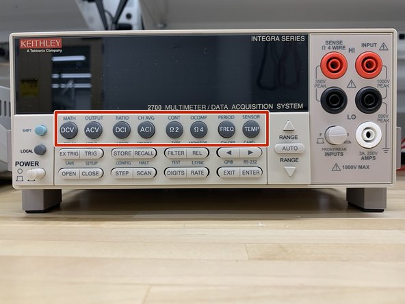 DCV - DC voltage measurement function.