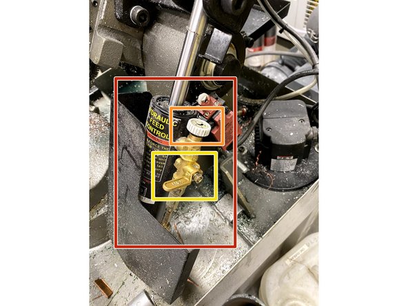 This is the piston that lets the blade fall.