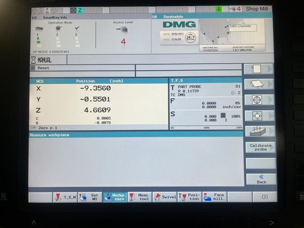 Wokp. zero is used to probe the parts to be machined and to calibrate the probe.