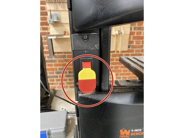 Turn it on by flicking the switch back towards yourself.