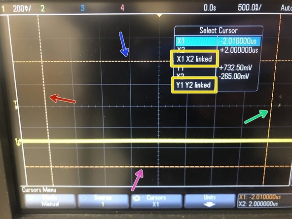To select a different cursor, press in on the Measure knob and scroll and press again to select the desired cursor.