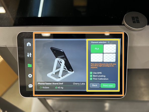 The tabs at the top display printable files from internal, microSD, and cache storage locations.