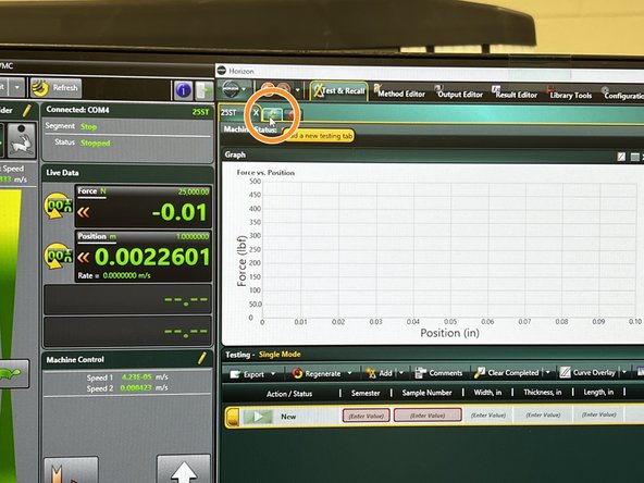 Click the “Add a new testing tab” button