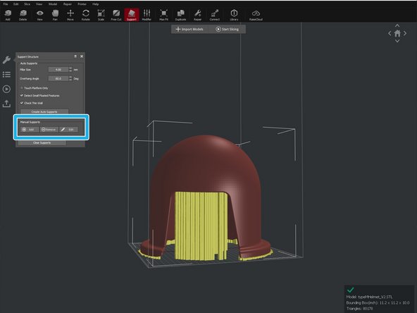 Modify the pillar size and overhang angle to your desired quantities