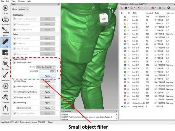 The noises can be removed by using small object filter feature as shown in the second figure