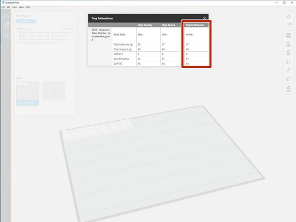 Record the information under &quot;Digital Material&quot; on Papercut