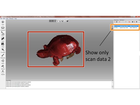 After the scanning, you will end up with multiple point clouds.