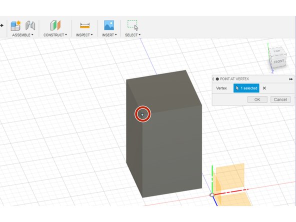 The vertex tool makes a construction point at a selected vertex
