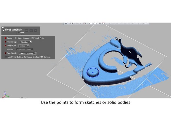 1st, use the scanner to get a 3D scan of the object