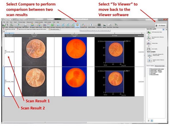 The second section will explain how to use the Analyzer software to perform part to part comparison