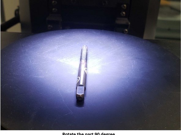 Rotate the part clockwise 90 degrees and repeat step 2