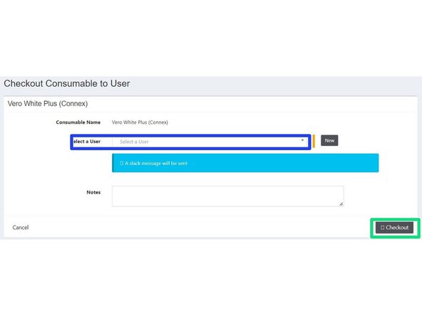 Use the search bar to find the correct consumable as needed